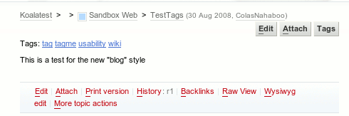 Screenshot of tags on a topic, style=blog